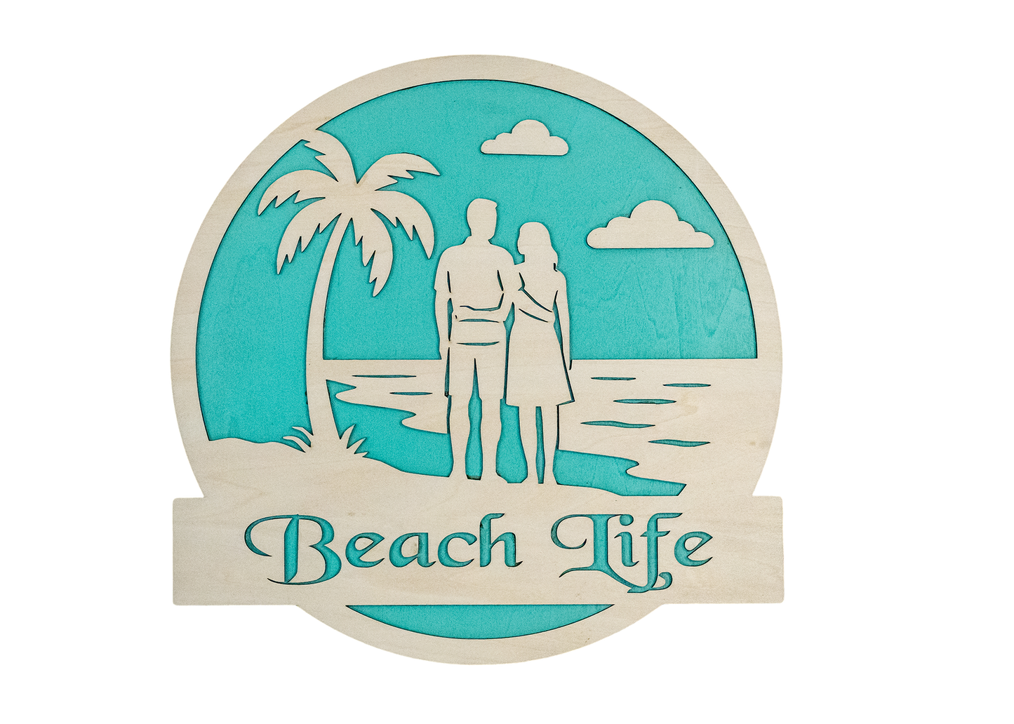 Beach Life Decorative Wood Sign – Coastal Couple Edition
