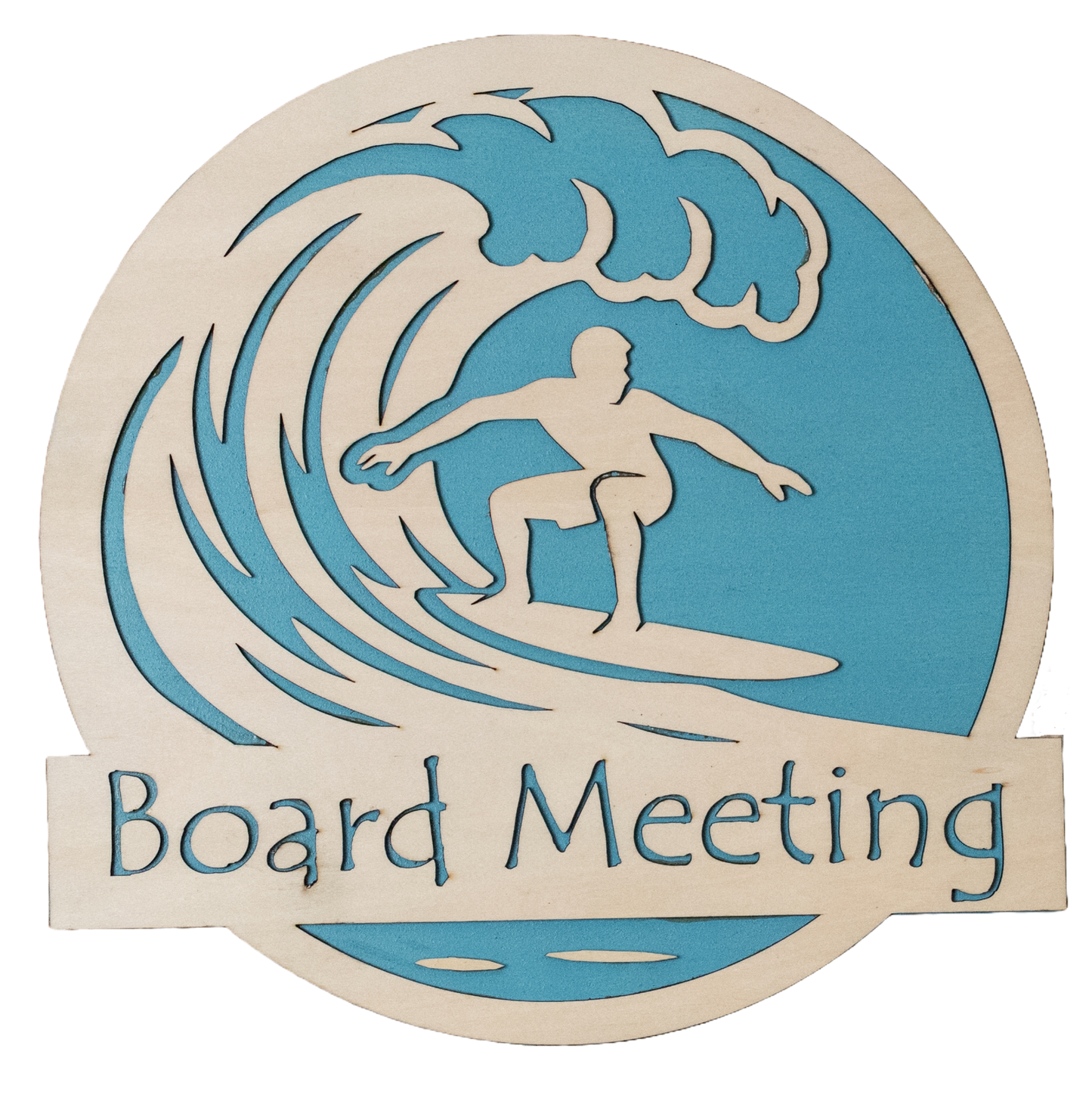 Board Meeting Surf Wall Sign – Coastal Beach Décor for Bedrooms, Sunrooms & Patio